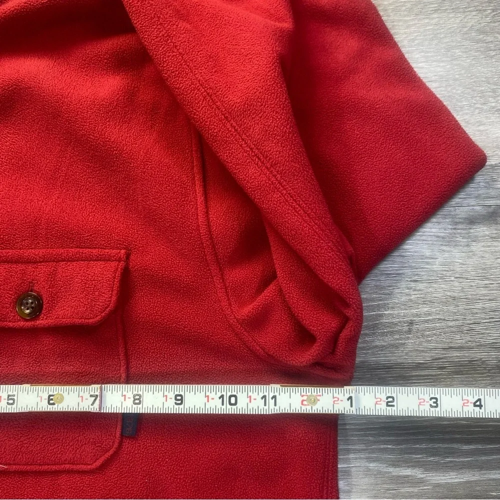 Bass Red Fleece Pullover Jacket‎ Sherpa Lined Size L